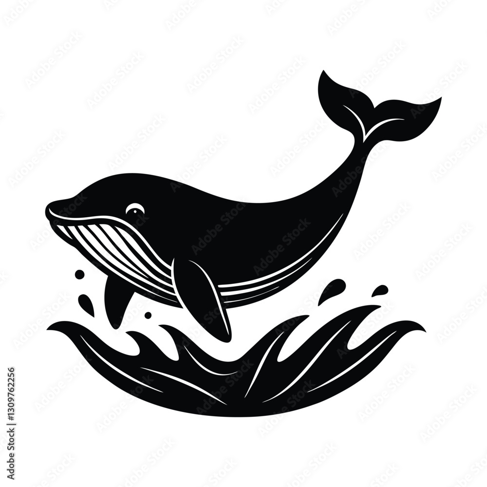 Obraz premium silhouette of a whale breaching out of the water