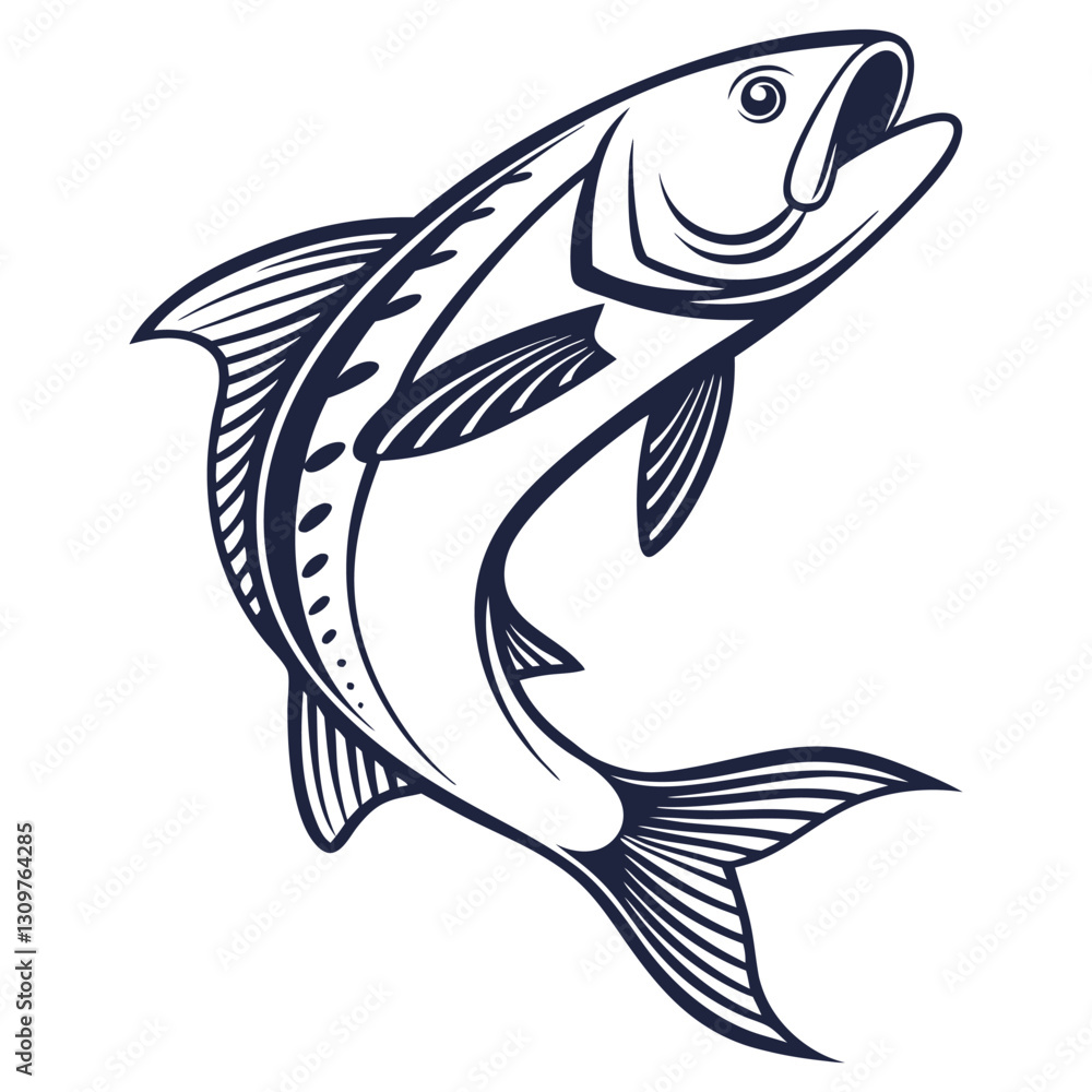 Obraz premium silhouette fish image on white background