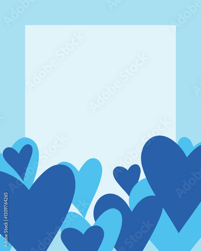 Blue background with hearts