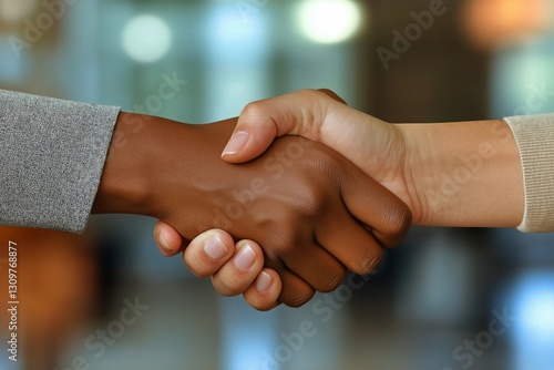 Handshake Signifying Partnership and Cooperation in a Professional Setting