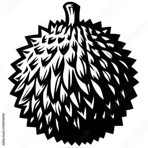Durian sketch silhouette