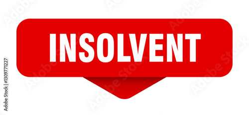 insolvent sticker. insolvent sign on transparent background