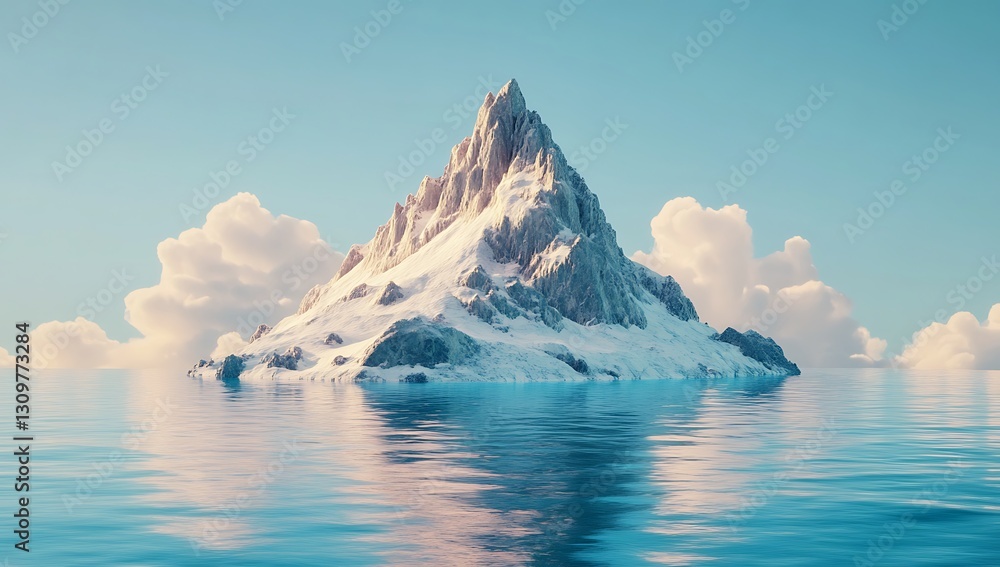 custom made wallpaper toronto digitalMajestic snow-capped mountain reflected in an ice-blue lake, serene winter landscape, untouched wilderness beauty, perfect nature photography."