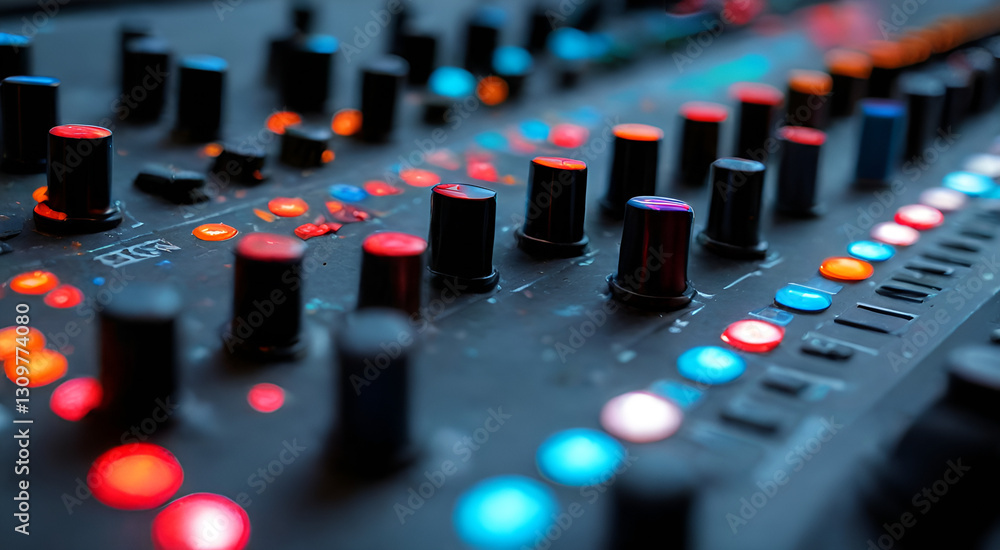Fototapeta premium audio mixing console