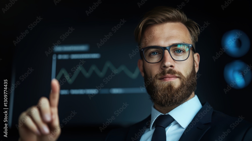 Business presentation by confident man office professional environment Business presentation by confident man office professional environment