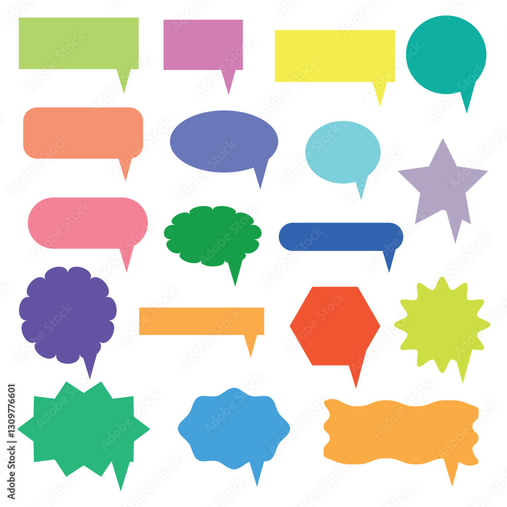 set of colorful speech bubbles set of colorful speech bubbles
