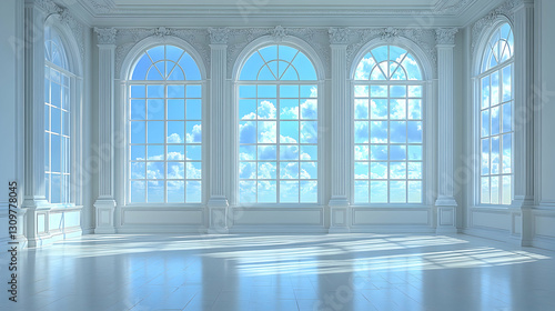 Wallpaper Mural Grand White Room with Panoramic Sky Views Torontodigital.ca