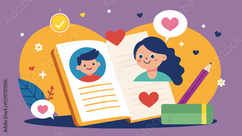 Each journal entry is a tribute to the love we shared and the life we had together. Through writing I am able to celebrate your memory and find joy. Vector illustration
