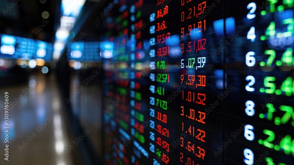 Display of financial market data with illuminated numerical information Display of financial market data with illuminated numerical information
