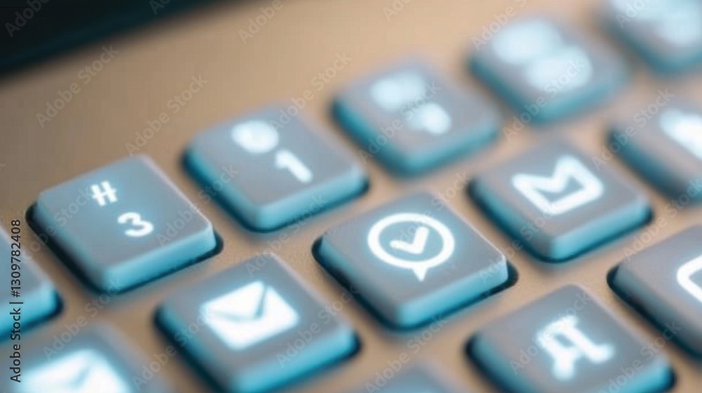 Close-up of Modern Keyboard with Illuminated Keys for Communication Close-up of Modern Keyboard with Illuminated Keys for Communication