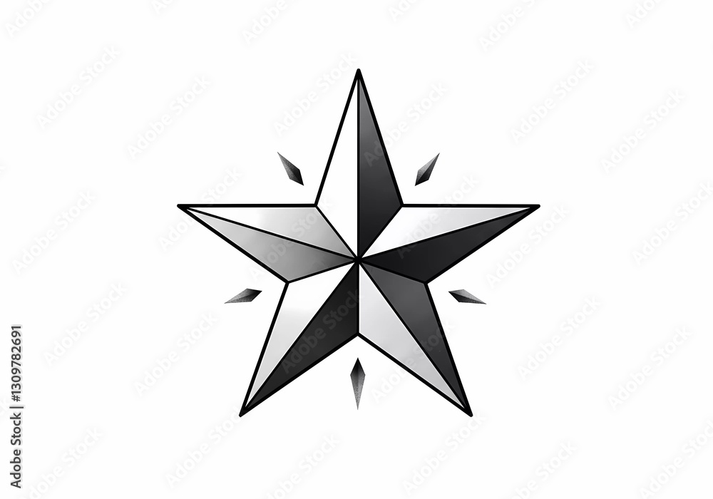A grayscale five-pointed star design with sharp angles and radiating lines, creating a bold geometric graphic. A grayscale five-pointed star design with sharp angles and radiating lines, creating a bold geometric graphic.