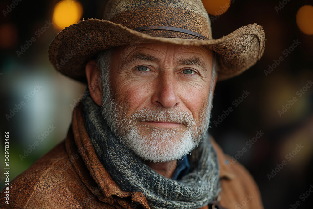 Generative AI illustration of male farmer in field Generative AI illustration of male farmer in field