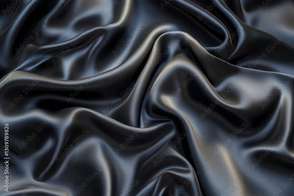 lustrous black silk fabric draped in elegant folds capturing light and shadow in its glossy surface creating abstract waves of darkness lustrous black silk fabric draped in elegant folds capturing light and shadow in its glossy surface creating abstract waves of darkness