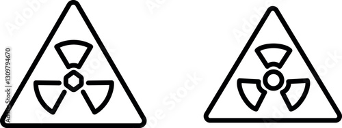 "Glowing Yellow and Black Radiation Hazard Symbol on a Metallic Background with a Warning Glow"