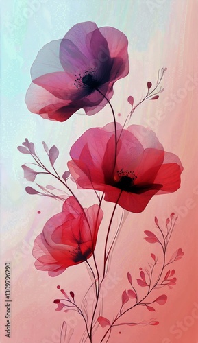 Delicate Flowers With Soft Colors and Intricate Details Captured on a Gentle ...