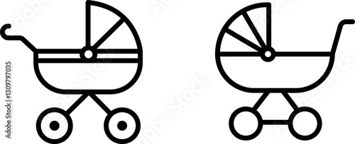 "Baby Carriage Icon – A Symbol of Parenthood, Infant Care, and Mobility"
