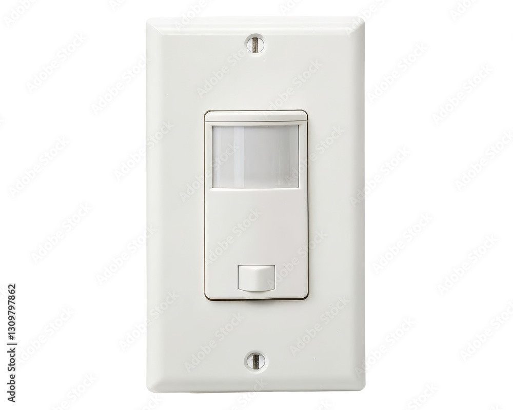 Motion sensor switch offers automated lighting on a transparent background Motion sensor switch offers automated lighting on a transparent background