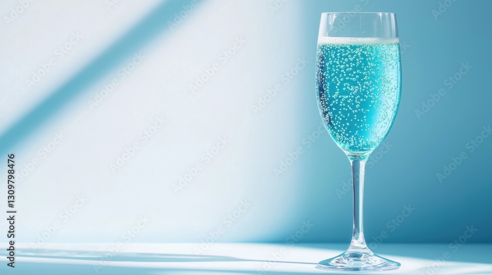 A glass of sparkling water is sitting on a table A glass of sparkling water is sitting on a table