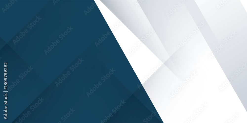 Blue and white modern abstract wide banner with geometric shapes. Dark blue and white abstract background. Vector illustration Blue and white modern abstract wide banner with geometric shapes. Dark blue and white abstract background. Vector illustration