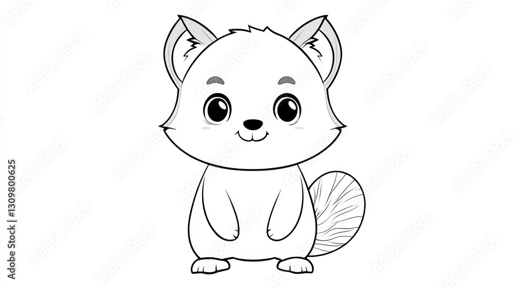 An adorable cartoon illustration of a cute small animal character An adorable cartoon illustration of a cute small animal character