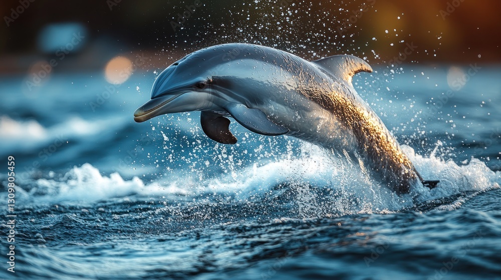 Fototapeta premium Majestic dolphin leaping out of the water
