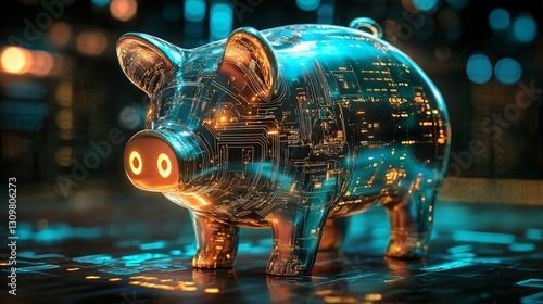 Sustainable finance piggy bank for wealth growth