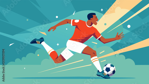 A courageous defender boldly steps in front of a powerful shot sacrificing their body to block the ball and preserve their teams lead.. Vector illustration