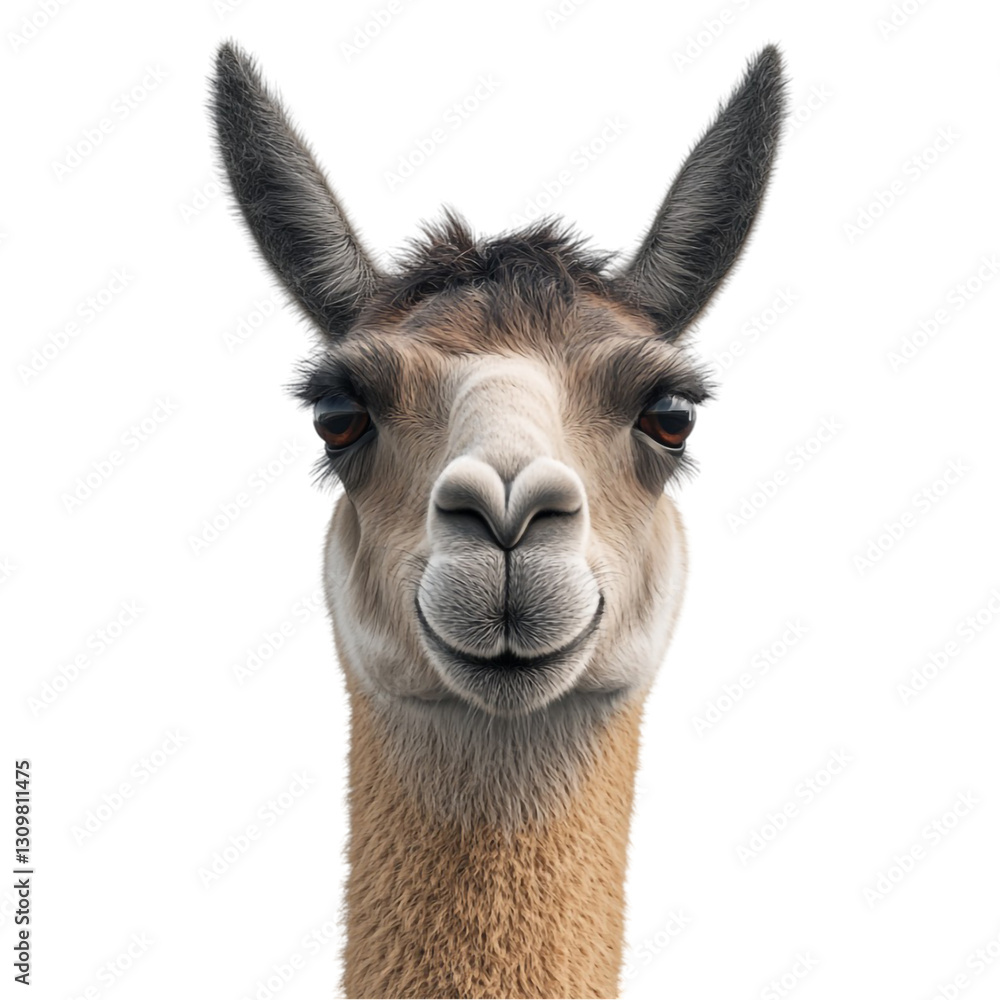 Obraz premium Happy Llama Close Up Portrait Friendly Animal Face