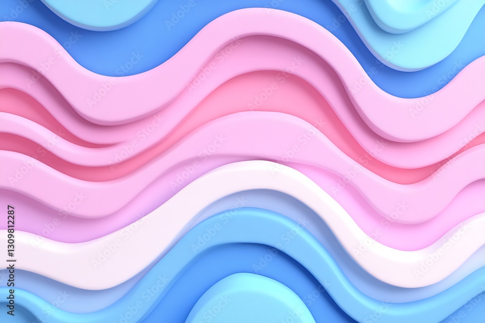 Abstract 3D waves background, pastel colors Abstract 3D waves background, pastel colors