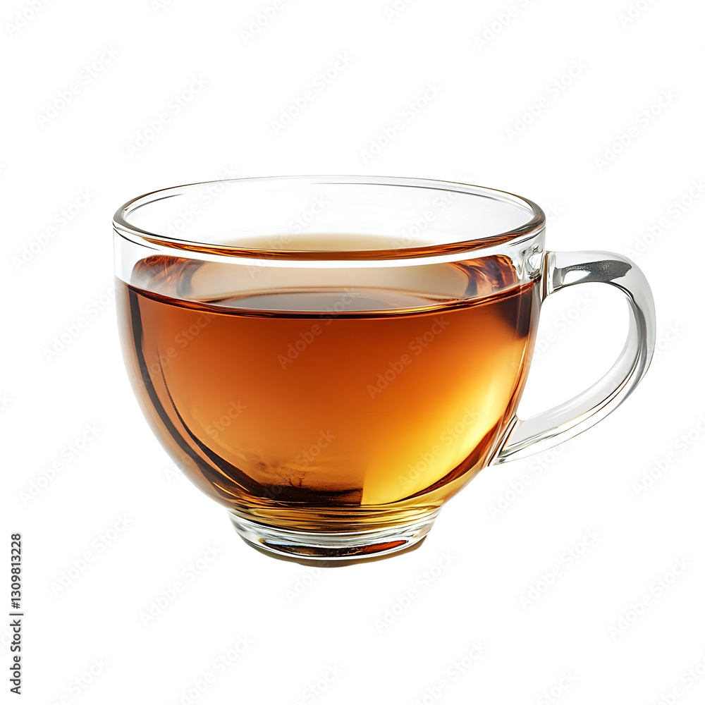 Elegant Glass Tea Cup Isolated on White Background Elegant Glass Tea Cup Isolated on White Background