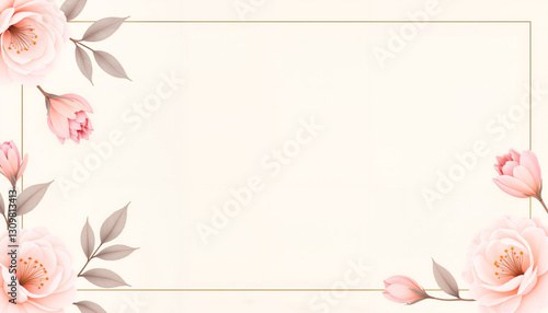 Elegant wedding invitation background with floral accents, sophistication