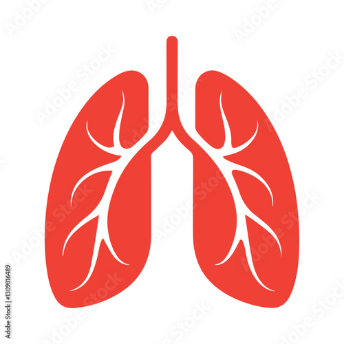 Lungs icon vector.