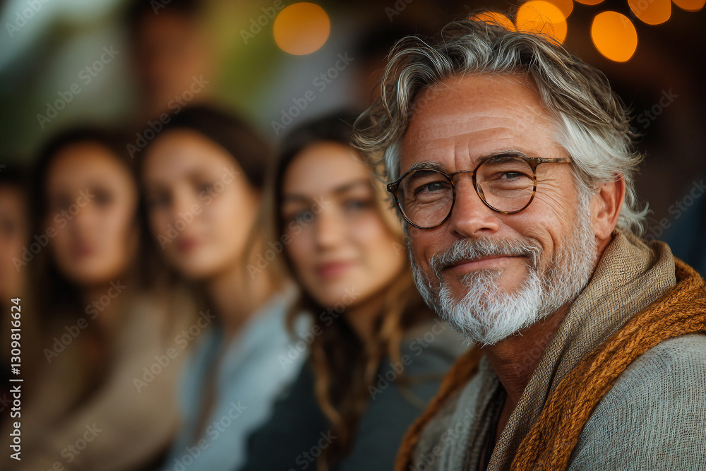 Generative AI portrait of supportive people in warm atmosphere, psychotherapy meeting club Generative AI portrait of supportive people in warm atmosphere, psychotherapy meeting club