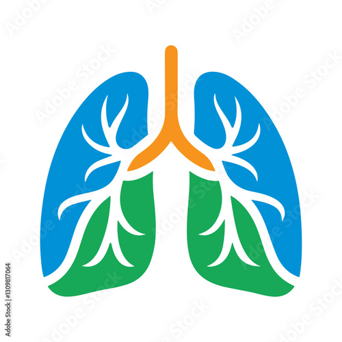 Lungs icon vector illustration. 