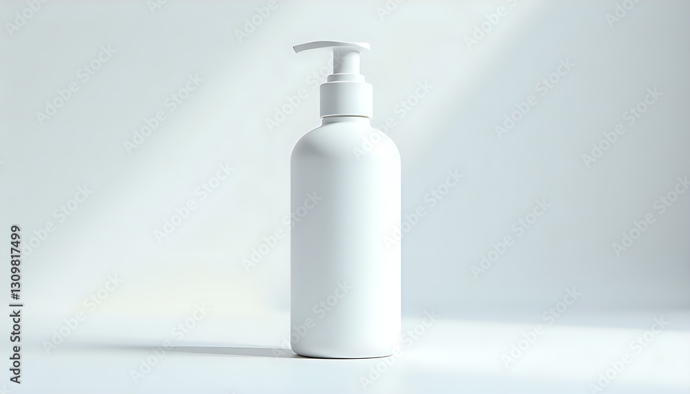 a white bottle with a pump on a white background a white bottle with a pump on a white background