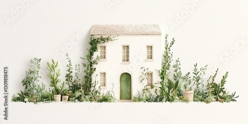 miniature white house surro...