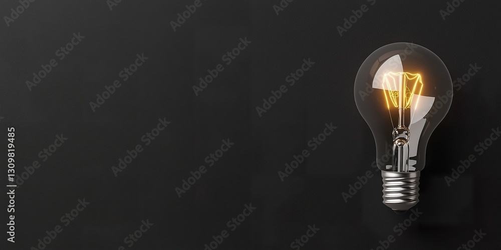 Illuminating Ideas: A glowing light bulb illuminates a dark background, suggesting creative potential and innovation. Illuminating Ideas: A glowing light bulb illuminates a dark background, suggesting creative potential and innovation.