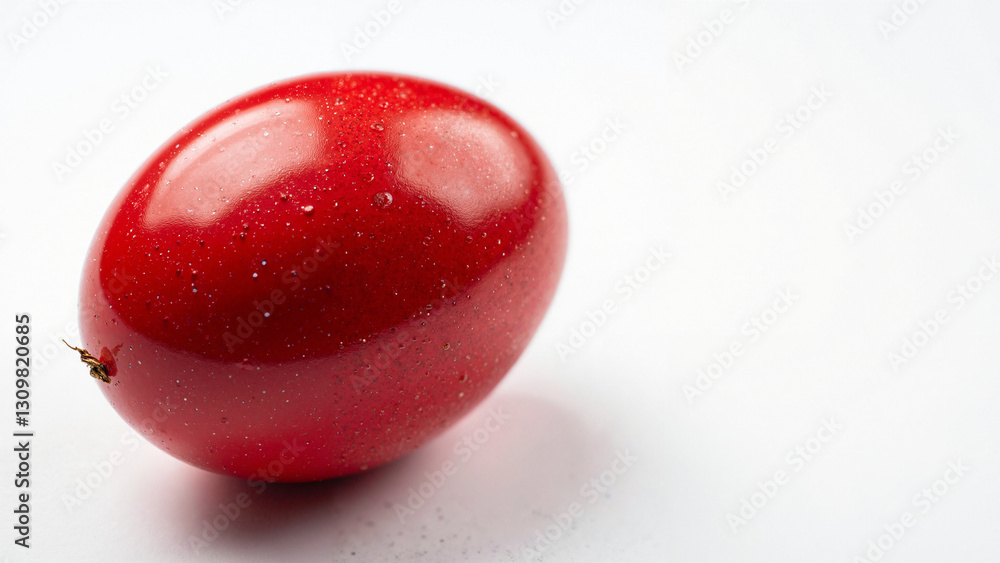 Vibrant Red Easter Egg on a White Background for Seasonal Marketing, Greeting Cards, and Social Media Promotion Vibrant Red Easter Egg on a White Background for Seasonal Marketing, Greeting Cards, and Social Media Promotion