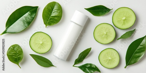 Cucumber and Leaves with Co...