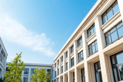 Modern Building with Clear Skies
