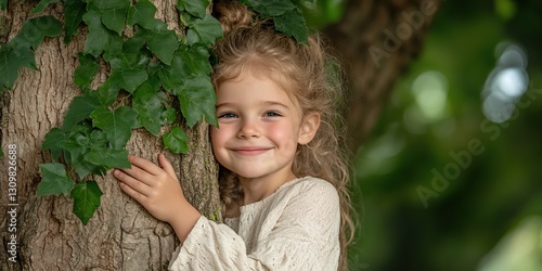 Smiling Girl by Tree: A hea...