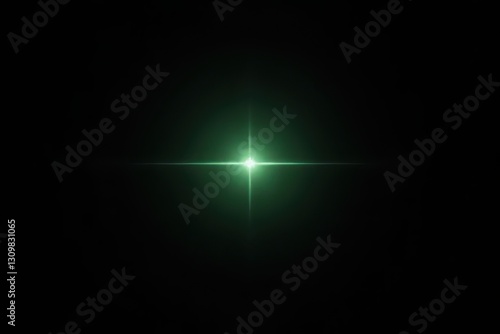 Wallpaper Mural shiny chrome pixel node with faint green glow with arranged center-left in a deep black gradient in Minimalist Void – Futuristic Digital Art Torontodigital.ca