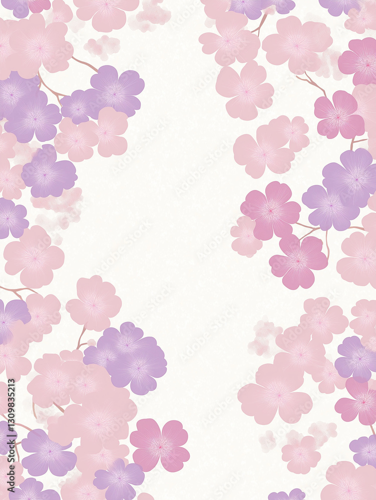 Blooming Spring: A delicate artistic illustration of cherry blossoms, in soft pinks and purples cascading gently against a subtle background, evoking a sense of fresh beginning. Blooming Spring: A delicate artistic illustration of cherry blossoms, in soft pinks and purples cascading gently against a subtle background, evoking a sense of fresh beginning.