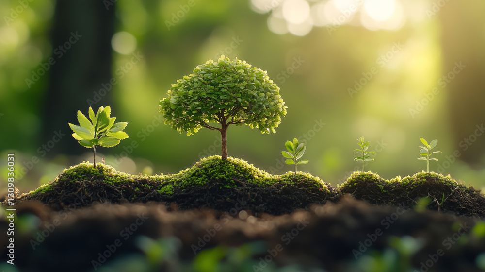 Growing plants in nature a beautiful display of life and renewal Growing plants in nature a beautiful display of life and renewal