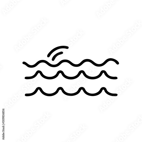 Water waves icon with splash