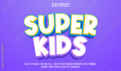 Super Kids Black 3d editable text effect style