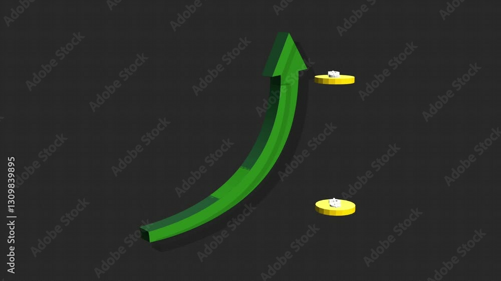 Animated bar graph with successful results. business graph showing growth. 3D animated increase chart icon featuring a rising bar graph or line chart with an upward arrow, symbolizing growth, progress Animated bar graph with successful results. business graph showing growth. 3D animated increase chart icon featuring a rising bar graph or line chart with an upward arrow, symbolizing growth, progress