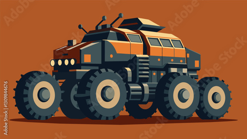 With their massive wheels and powerful engines these machines exude a sense of rugged reliability.. Vector illustration