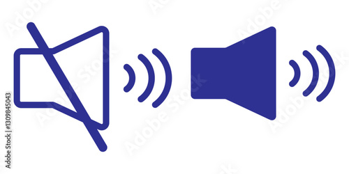 Speaker and mute volume icon vector in trendy style