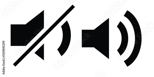 Speaker and mute volume icon vector in trendy style